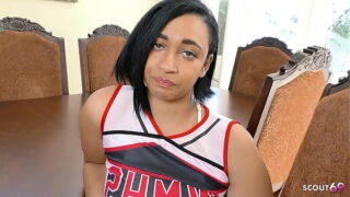 Curvy Black Ebony Hot babe with Biig Ass and natural Saggy Tits get Interracial Fuck