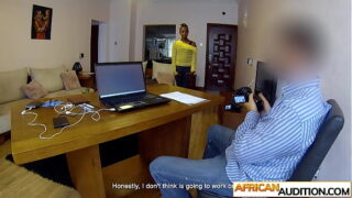 Ethiopian teen amateur blows a big cock during hdporn audition