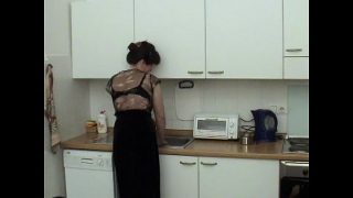 Horny Mom and son having hot fuck in the kitchen