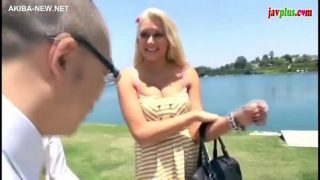 Hot blonde forced by 2 asian guys